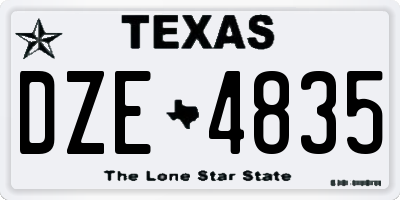 TX license plate DZE4835