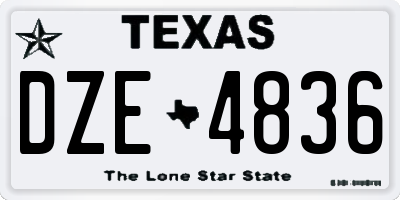 TX license plate DZE4836