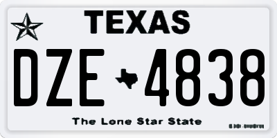 TX license plate DZE4838