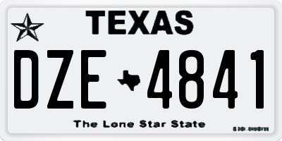 TX license plate DZE4841