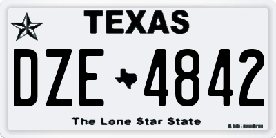 TX license plate DZE4842