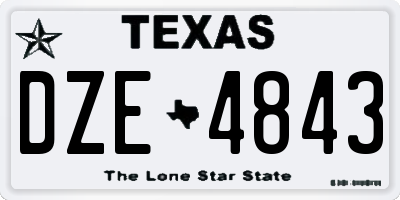 TX license plate DZE4843