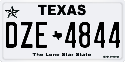 TX license plate DZE4844