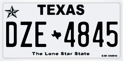 TX license plate DZE4845