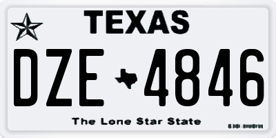 TX license plate DZE4846