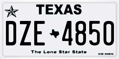 TX license plate DZE4850