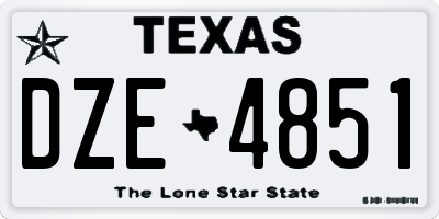 TX license plate DZE4851