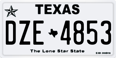 TX license plate DZE4853