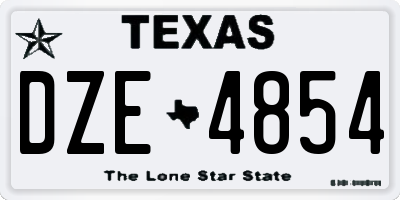 TX license plate DZE4854