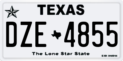 TX license plate DZE4855