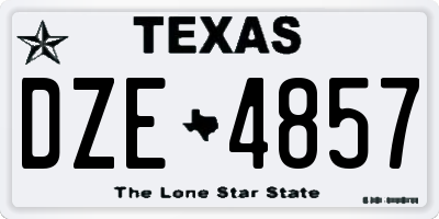 TX license plate DZE4857