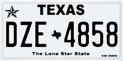 TX license plate DZE4858