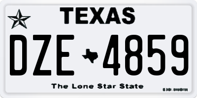 TX license plate DZE4859