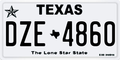 TX license plate DZE4860