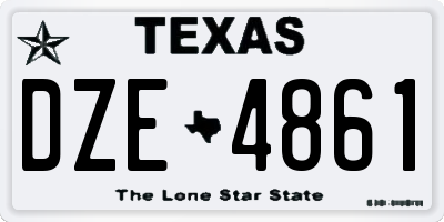 TX license plate DZE4861