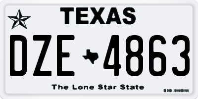 TX license plate DZE4863