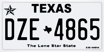 TX license plate DZE4865