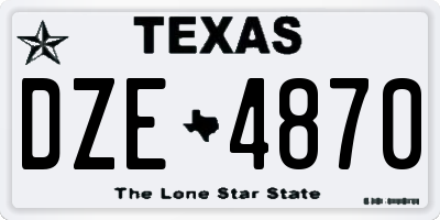 TX license plate DZE4870