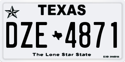 TX license plate DZE4871