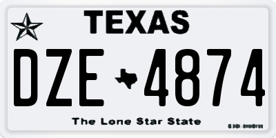 TX license plate DZE4874