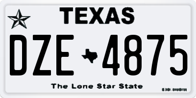 TX license plate DZE4875