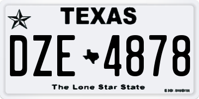 TX license plate DZE4878