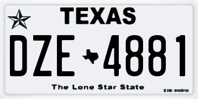 TX license plate DZE4881