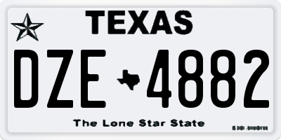 TX license plate DZE4882