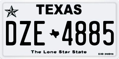 TX license plate DZE4885