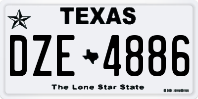 TX license plate DZE4886
