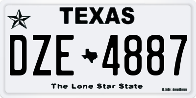 TX license plate DZE4887