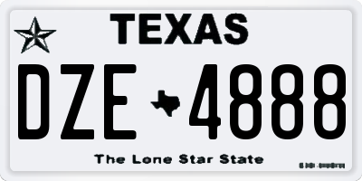 TX license plate DZE4888