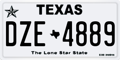 TX license plate DZE4889