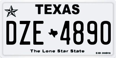 TX license plate DZE4890