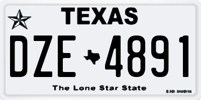 TX license plate DZE4891