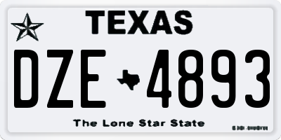 TX license plate DZE4893