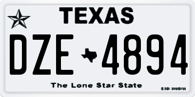 TX license plate DZE4894