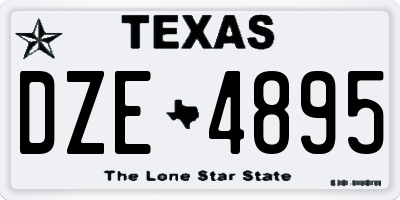 TX license plate DZE4895