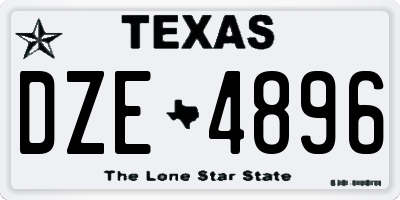 TX license plate DZE4896