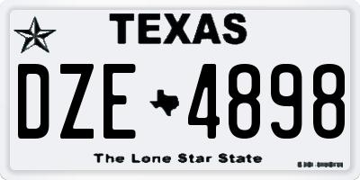 TX license plate DZE4898