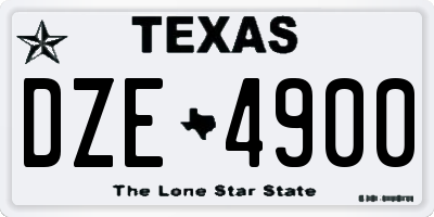 TX license plate DZE4900