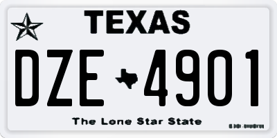 TX license plate DZE4901