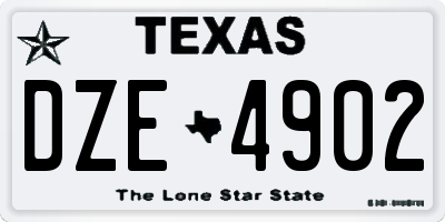 TX license plate DZE4902