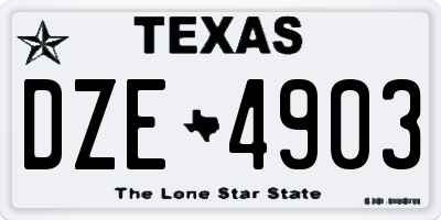 TX license plate DZE4903