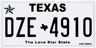 TX license plate DZE4910