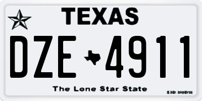 TX license plate DZE4911