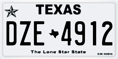 TX license plate DZE4912