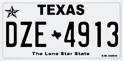 TX license plate DZE4913