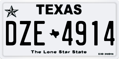 TX license plate DZE4914
