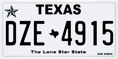 TX license plate DZE4915
